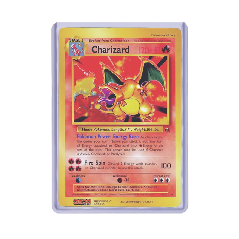 XL Oversized Toploaders for protecting Charizard Jumbo card against scratches and bending, 154mm x 213mm size.
