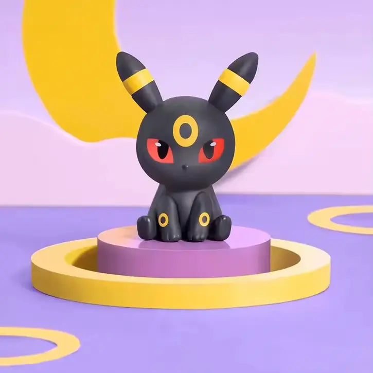 Eeveelution Mini Figure Blind Box featuring a detailed Umbreon mini figurine on a colorful display.