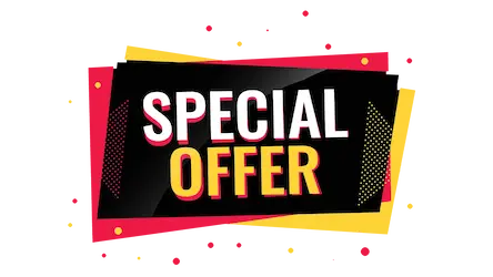 Bold graphic with text 'SPECIAL OFFER' in vibrant colors, promoting a limited-time deal.