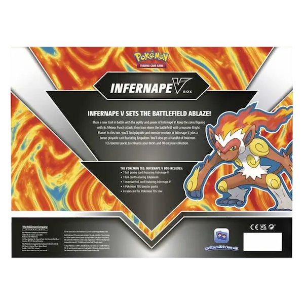 Pokemon Infernape V Collection Box - Information på baksidan