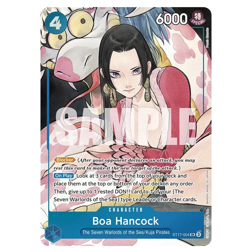 Dash Pack 2025 featuring Boa Hancock from One Piece Card Game with stunning illustrations.