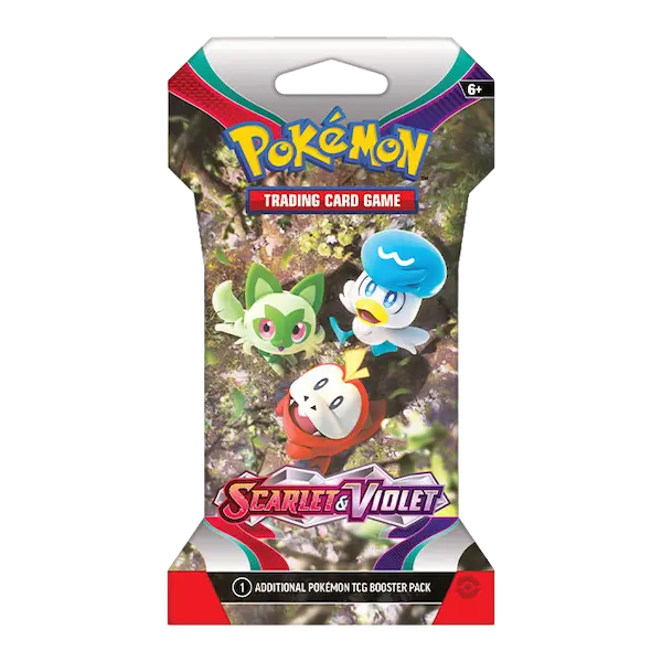 Pokemon Scarlet & Violet Sleeved Booster - Sprigatito, Fuecoco & Quaxly Art