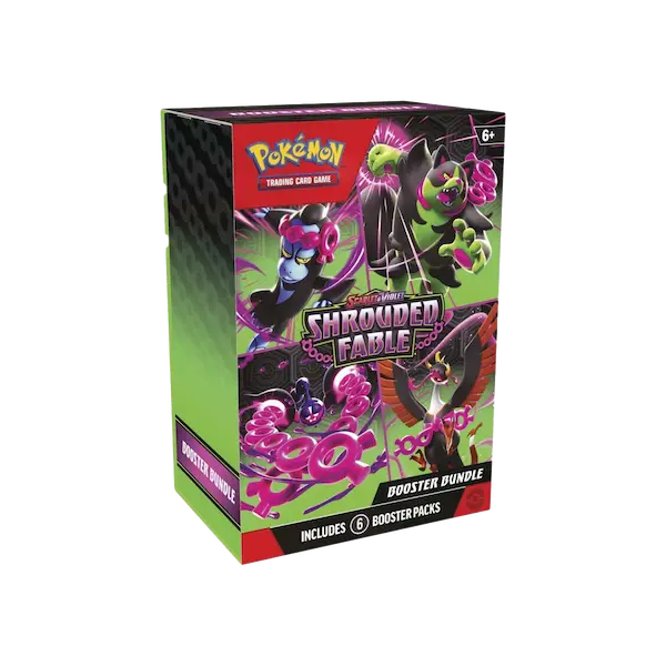 Pokémon Shrouded Fable Booster Bundle featuring 6 booster packs from the SV06.5 set.