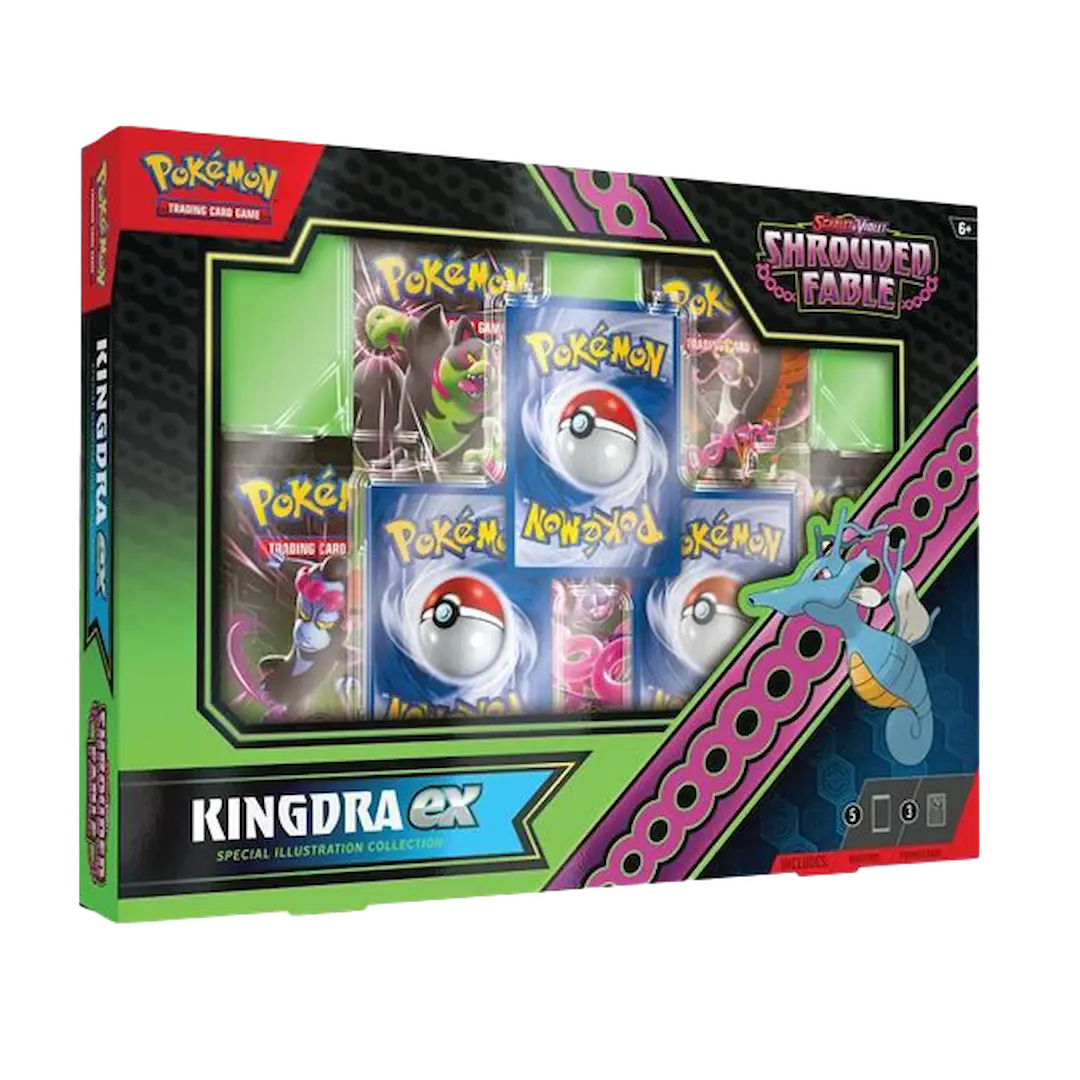 Shrouded Fable Special Illustration Collection Kingdra EX featuring booster packs and promo cards for Pokémon SV06.5.