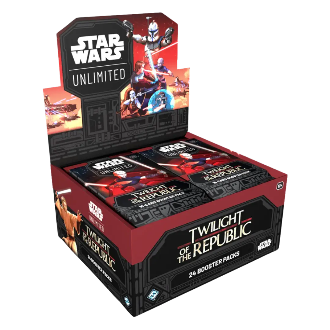Star Wars Unlimited Twilight of the Republic Booster Box featuring 24 booster packs for epic Clone Wars battles.