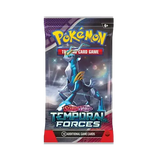 Pokémon SV05 Temporal Forces booster pack featuring gorgeous artwork and 10 trading cards for collectors.
