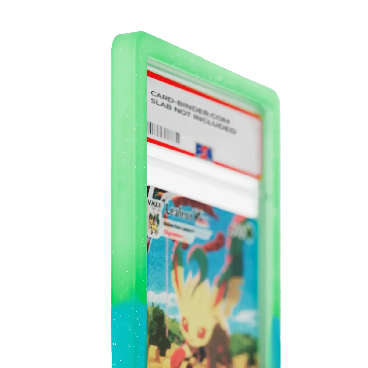 PSA Slab Guard - Tranquill in vibrant neon green and blue gradient design for PSA slab protection.