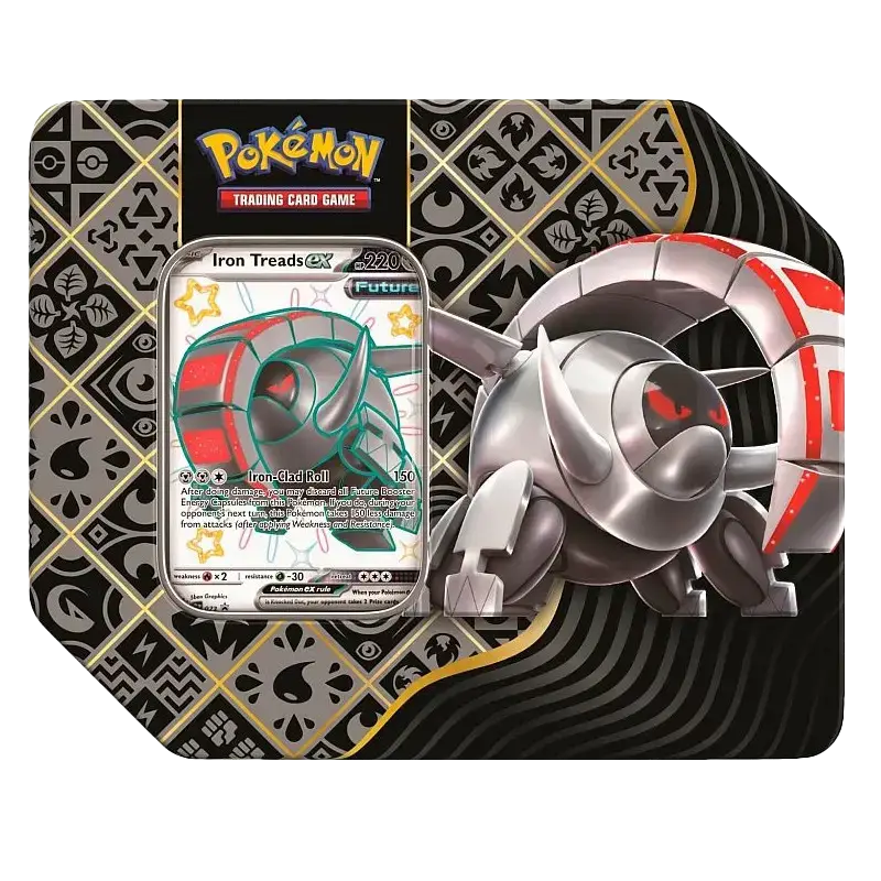 iron pokemon cards Paldean Fates US Tin Iron Treads