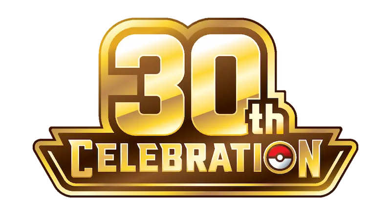 Pokémon 30th Celebration TCG Set: Everything we know! 30th Celebration logo in gold and black.