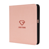 12 Pocket Card Binder Pink with sturdy design and smooth zipper for trading cards.