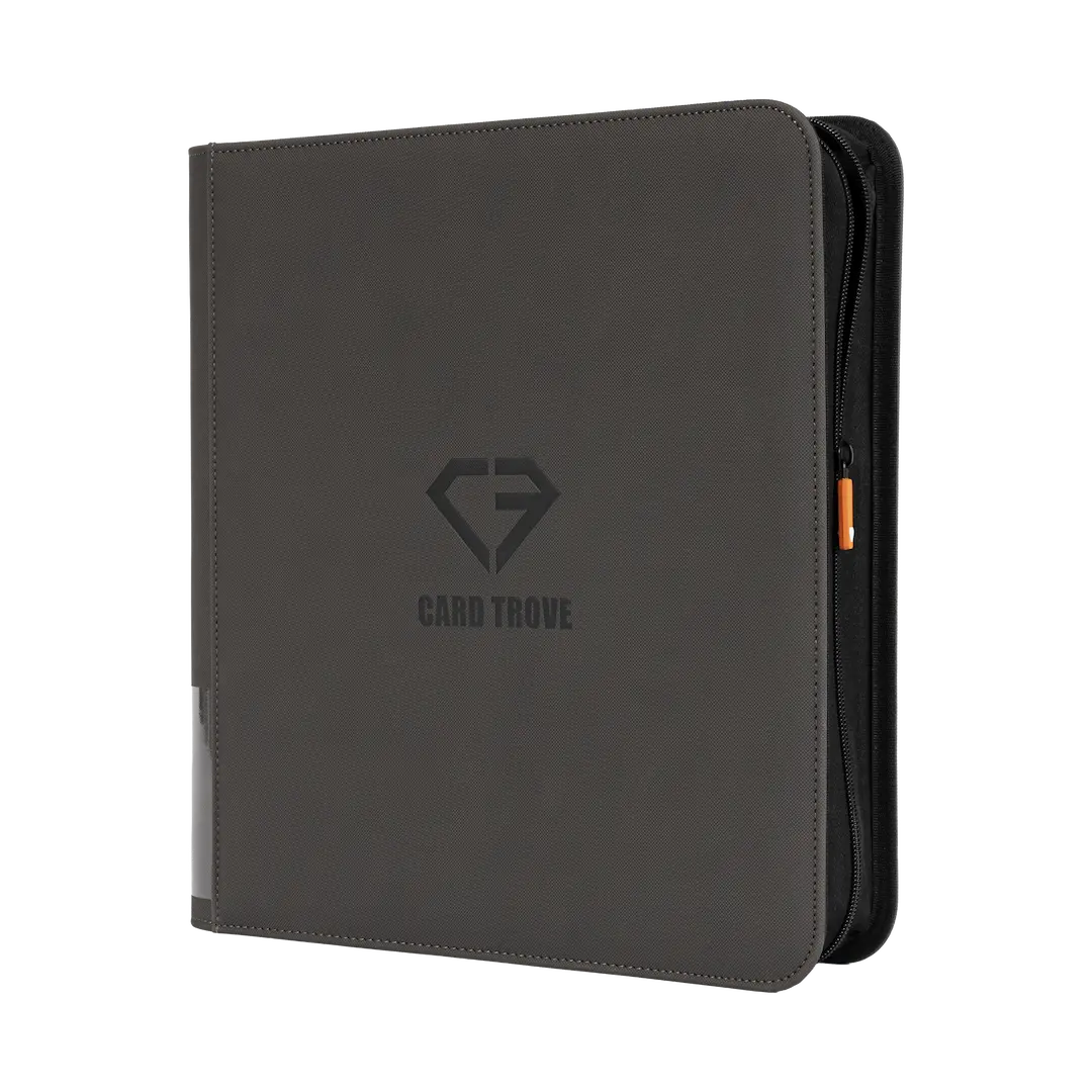 12 Pocket XL Card Binder in sleek design, perfect for protecting and organizing 720 trading cards, including sleeves.