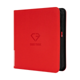 12-Pocket XL Card Binder Red for storing up to 720 standard trading cards in a durable, stylish design.