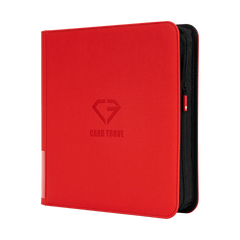 12-Pocket XL Card Binder Red for storing up to 720 standard trading cards in a durable, stylish design.