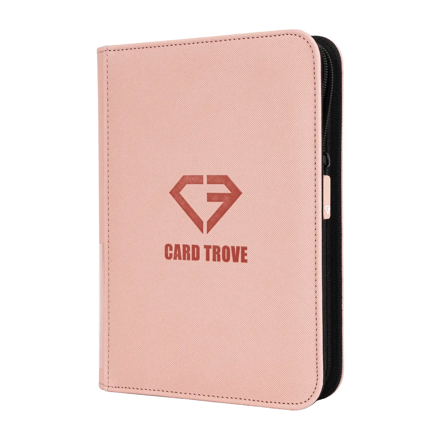 4-Pocket Card Binder Pink featuring a sturdy design with a smooth zipper and premium finishes for card storage.