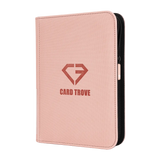 4-Pocket Card Binder Pink featuring a sturdy design with a smooth zipper and premium finishes for card storage.