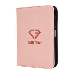 4-Pocket Card Binder Pink featuring a sturdy design with a smooth zipper and premium finishes for card storage.
