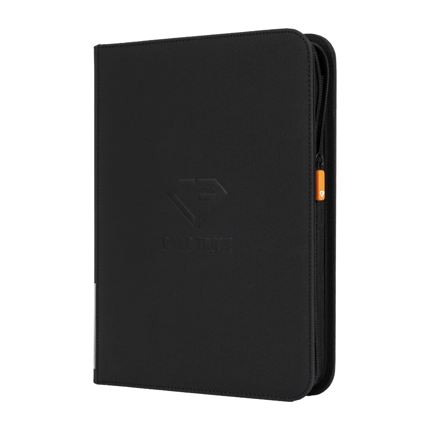 9-Pocket Card Binder Black, premium binder for trading cards with splash resistant surface and smooth zipper.