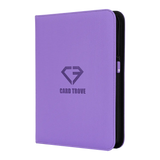 9-Pocket Card Binder Purple with zipper for secure card storage and premium finish.