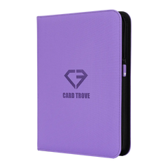 9-Pocket Card Binder Purple with zipper for secure card storage and premium finish.