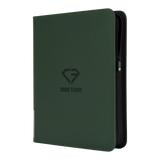 9-Pocket Toploader Card Binder Green with smooth zipper and sleek design for up to 252 trading cards.