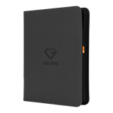 9 Pocket Toploader Card Binder in grey with smooth zipper and splash-resistant design for 252 trading cards.