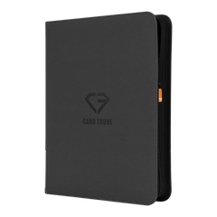 9 Pocket Toploader Card Binder in grey with smooth zipper and splash-resistant design for 252 trading cards.