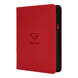 9-Pocket Toploader Card Binder Red with ultra clear compartments and smooth zipper to store up to 252 cards.
