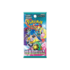 Battle Partners Korean Booster Pack featuring vivid artwork and characters from the Pokémon universe.
