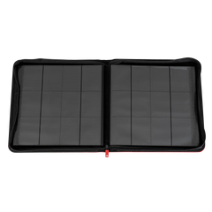 12-Pocket XL Card Binder Red open view showing compartments for 720 standard trading cards.