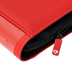 12-Pocket XL Card Binder Red zipper and close-up texture for premium card storage.
