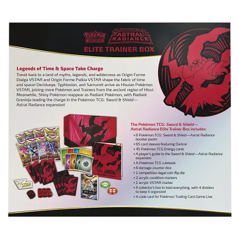 Pokemon Sword & Shield Astral Radiance Elite Trainer Box - Back description