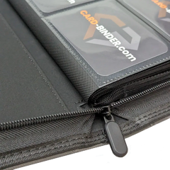 detail of zipper and pockets of premium binder