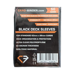 63mm x 88mm card sleeves Black Deck Sleeves (50) for standard size cards – Card-Binder.com