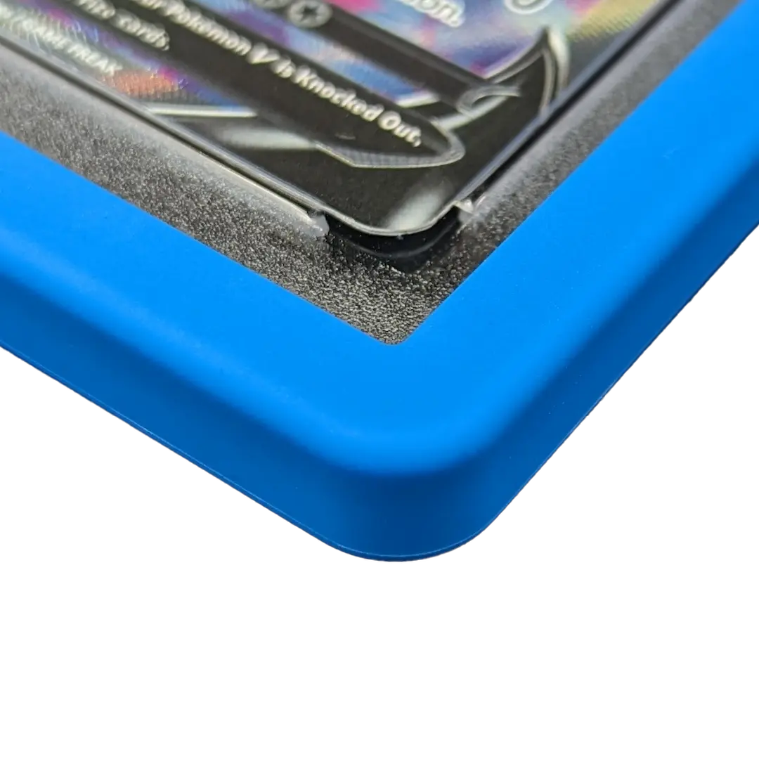 Detail of blue slab bumper