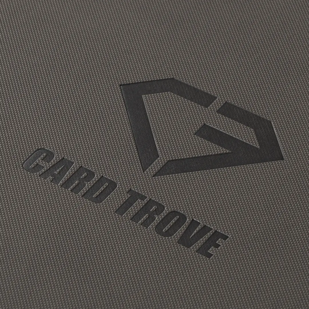 12-Pocket Card Binder - Trove Limited logo close-up on premium textured finish.