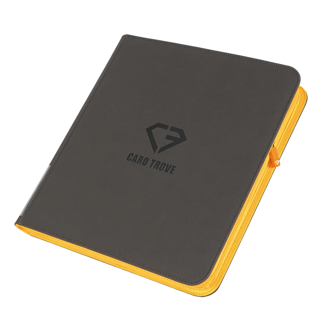 12-Pocket Card Binder - Trove Limited in black and yellow, designed for storing up to 480 trading cards.