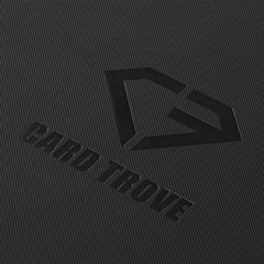 12-Pocket Card Binder Black embossed design showing Card Trove logo on premium black surface