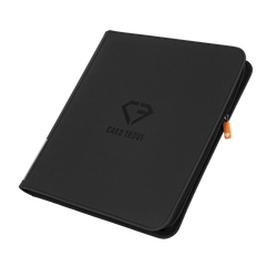 12-Pocket Card Binder Black, a premium binder for storing up to 480 standard trading cards, featuring a sleek design and quality finish.