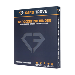 12-Pocket Card Binder Blue showcasing a sideloading design for storing 480 standard trading cards.