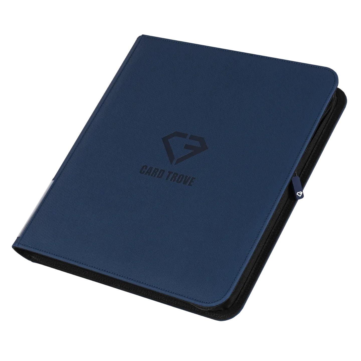 12-Pocket Card Binder Blue - Premium binder for standard trading cards with sturdy design and smooth zipper.