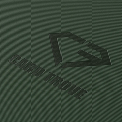 12-Pocket Card Binder Green with textured surface and CARD TROVE logo, designed for trading cards storage.
