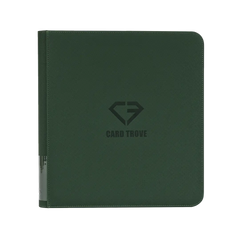 12-Pocket Card Binder Green for organizing up to 480 standard trading cards with a sturdy design.