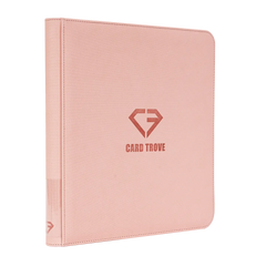 12 Pocket Card Binder Pink for storing 480 standard trading cards, featuring durable and splash-resistant design.