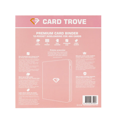 12 Pocket Card Binder Pink premium card binder for 480 standard trading cards with sideloading compartments.