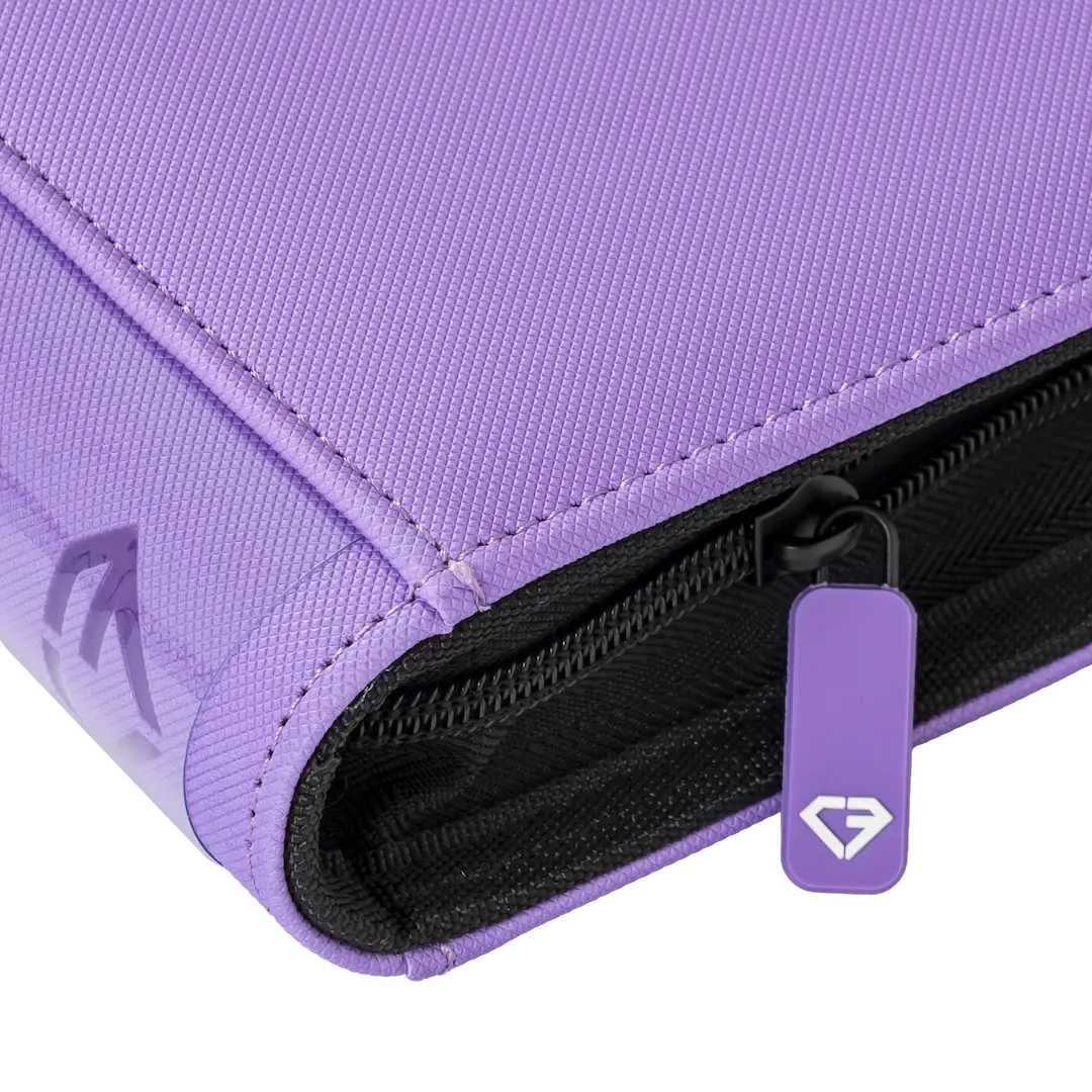 12-Pocket Card Binder Purple zipper detail showing sturdy fabric and quality craftsmanship.