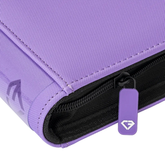 12-Pocket Card Binder Purple zipper detail showing sturdy fabric and quality craftsmanship.