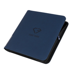 12-Pocket XL Card Binder Blue, sturdy binder for trading cards with zipper and splash-resistant finish.
