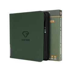 12-Pocket XL Card Binder Green, premium binder for standard trading cards with a zipper and splash-resistant finish.