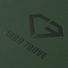 12-Pocket XL Card Binder Green close-up showing embossed logo and textured surface.