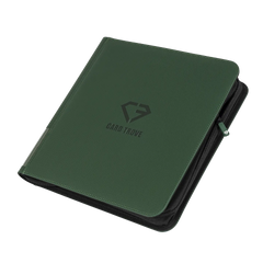 12-Pocket XL Card Binder Green, sturdy design for up to 720 standard trading cards with smooth zipper.